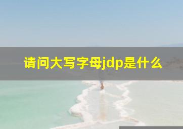 请问大写字母jdp是什么