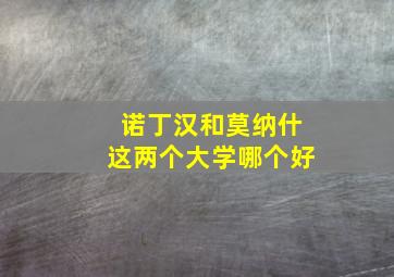 诺丁汉和莫纳什这两个大学哪个好