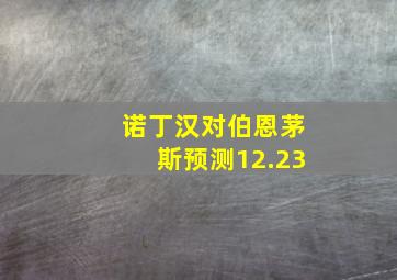 诺丁汉对伯恩茅斯预测12.23