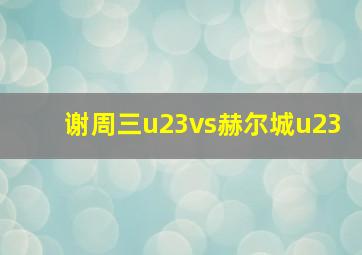 谢周三u23vs赫尔城u23