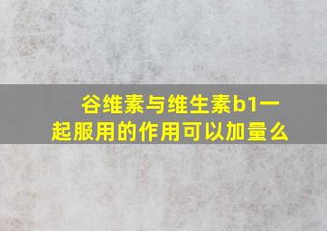 谷维素与维生素b1一起服用的作用可以加量么