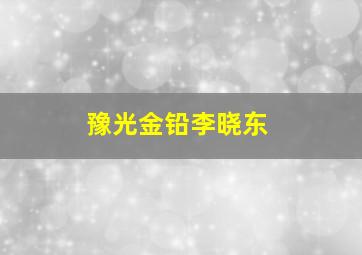 豫光金铅李晓东