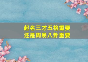 起名三才五格重要还是周易八卦重要