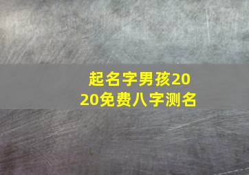 起名字男孩2020免费八字测名