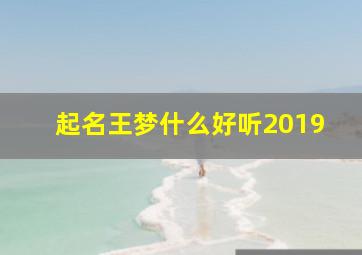 起名王梦什么好听2019