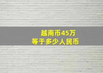 越南币45万等于多少人民币