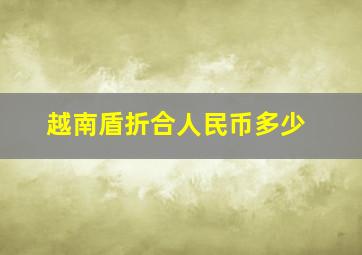 越南盾折合人民币多少