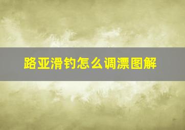 路亚滑钓怎么调漂图解