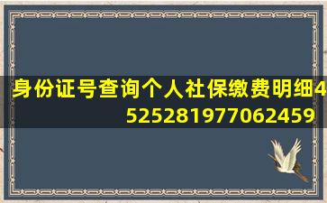 身份证号查询个人社保缴费明细452528197706245917