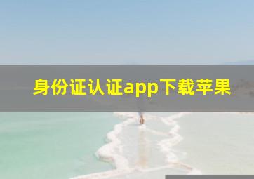 身份证认证app下载苹果