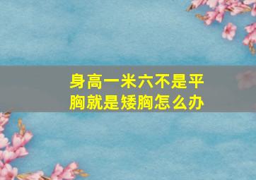 身高一米六不是平胸就是矮胸怎么办