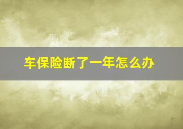 车保险断了一年怎么办