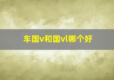 车国v和国vl哪个好