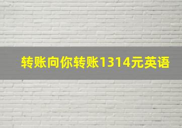 转账向你转账1314元英语