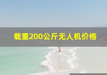 载重200公斤无人机价格