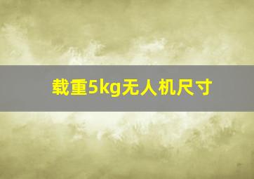 载重5kg无人机尺寸