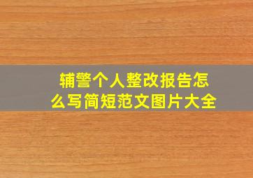 辅警个人整改报告怎么写简短范文图片大全