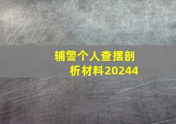 辅警个人查摆剖析材料20244