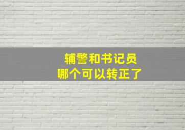 辅警和书记员哪个可以转正了