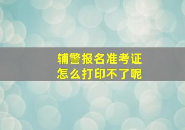 辅警报名准考证怎么打印不了呢