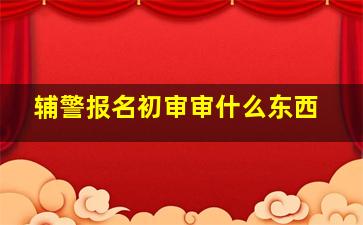 辅警报名初审审什么东西