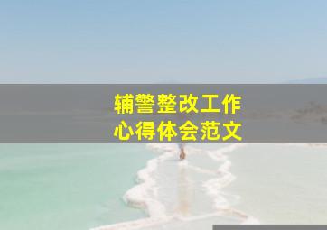 辅警整改工作心得体会范文