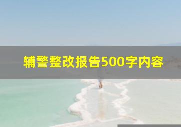 辅警整改报告500字内容