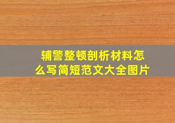 辅警整顿剖析材料怎么写简短范文大全图片