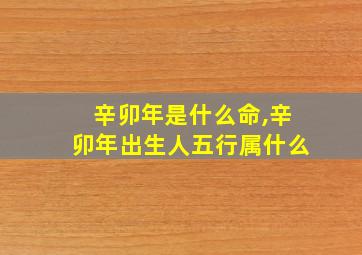 辛卯年是什么命,辛卯年出生人五行属什么