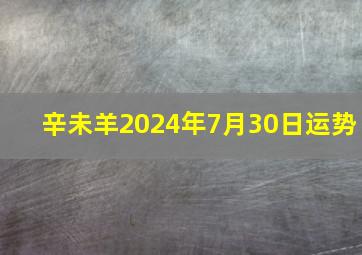 辛未羊2024年7月30日运势