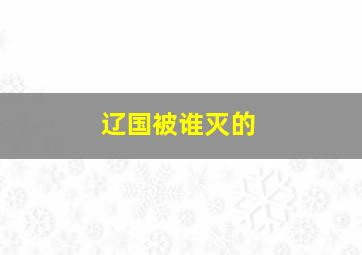 辽国被谁灭的