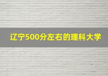 辽宁500分左右的理科大学