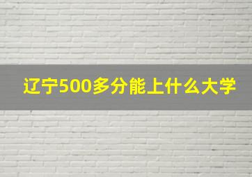 辽宁500多分能上什么大学