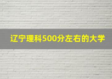 辽宁理科500分左右的大学