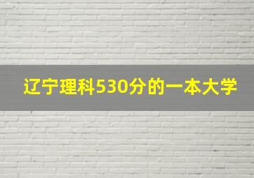 辽宁理科530分的一本大学