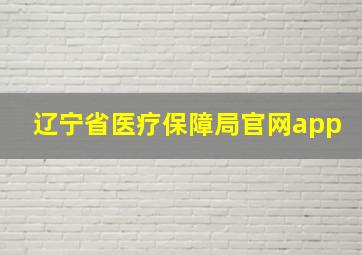 辽宁省医疗保障局官网app