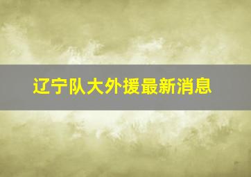 辽宁队大外援最新消息