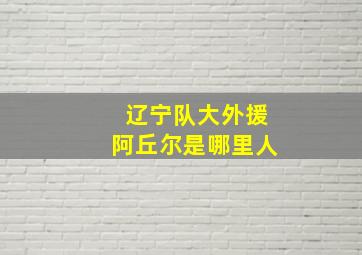 辽宁队大外援阿丘尔是哪里人