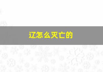 辽怎么灭亡的