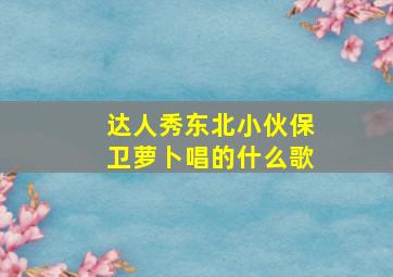 达人秀东北小伙保卫萝卜唱的什么歌