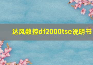 达风数控df2000tse说明书