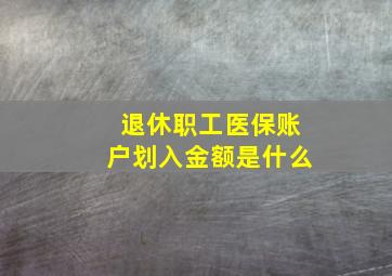 退休职工医保账户划入金额是什么