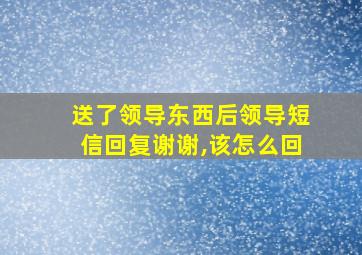 送了领导东西后领导短信回复谢谢,该怎么回