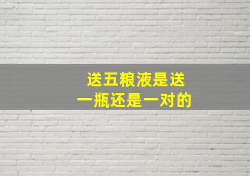 送五粮液是送一瓶还是一对的