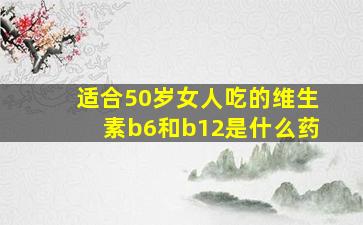 适合50岁女人吃的维生素b6和b12是什么药