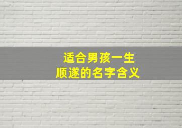 适合男孩一生顺遂的名字含义