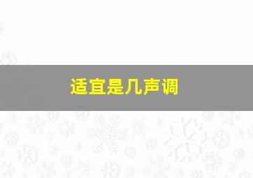 适宜是几声调