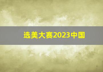 选美大赛2023中国