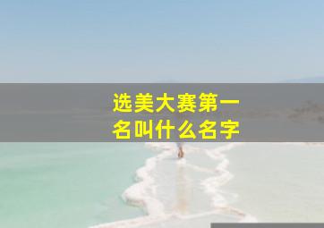 选美大赛第一名叫什么名字