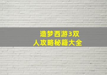 造梦西游3双人攻略秘籍大全